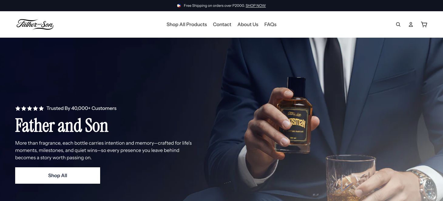 Father and Son PH ecommerce website